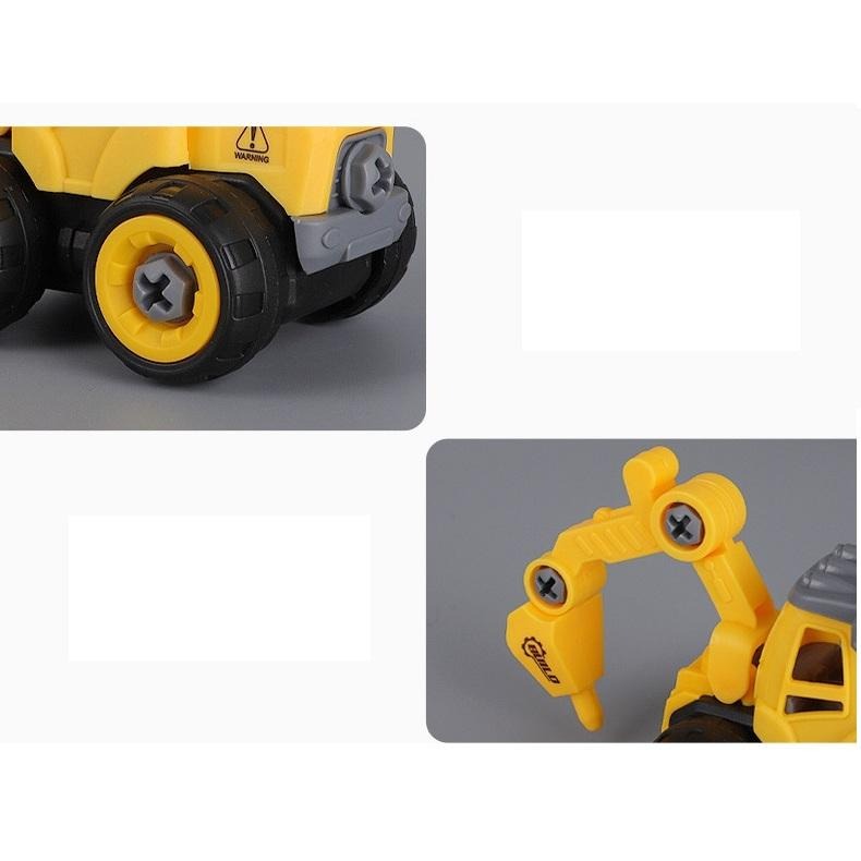【小資特】DIY益智 兒童拆裝玩具 拆裝工程車 大號模型玩具車 組裝消防車 環衛車 警車 兒童益智玩具 汽車零件組裝-細節圖3