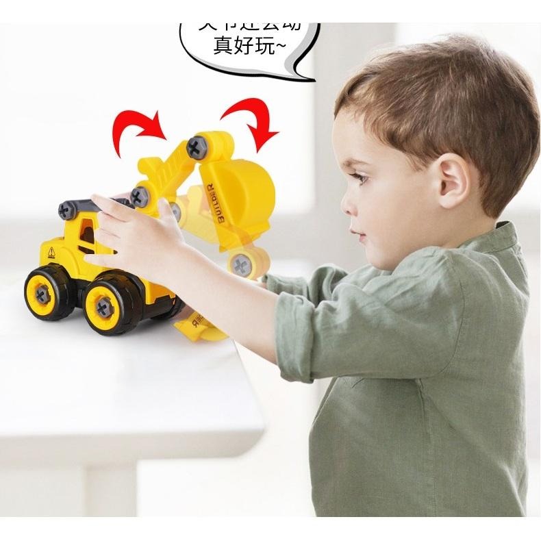 【小資特】DIY益智 兒童拆裝玩具 拆裝工程車 大號模型玩具車 組裝消防車 環衛車 警車 兒童益智玩具 汽車零件組裝-細節圖7