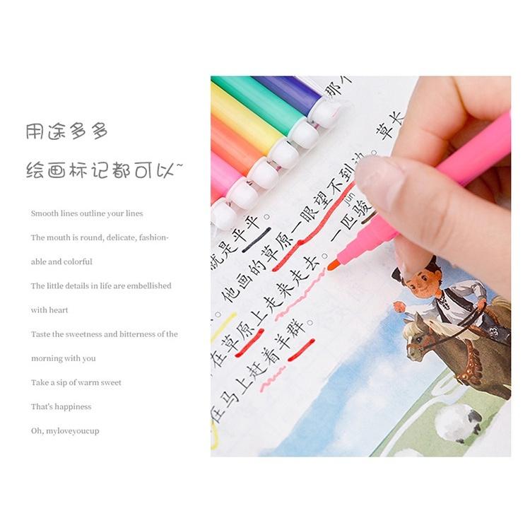 【小資特】彩色筆 12色套裝  方便攜帶 塗鴉水彩筆 塗鴉筆 標記筆-細節圖4