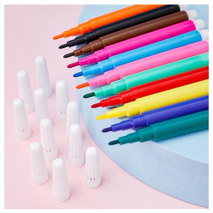【小資特】彩色筆 12色套裝  方便攜帶 塗鴉水彩筆 塗鴉筆 標記筆-細節圖5