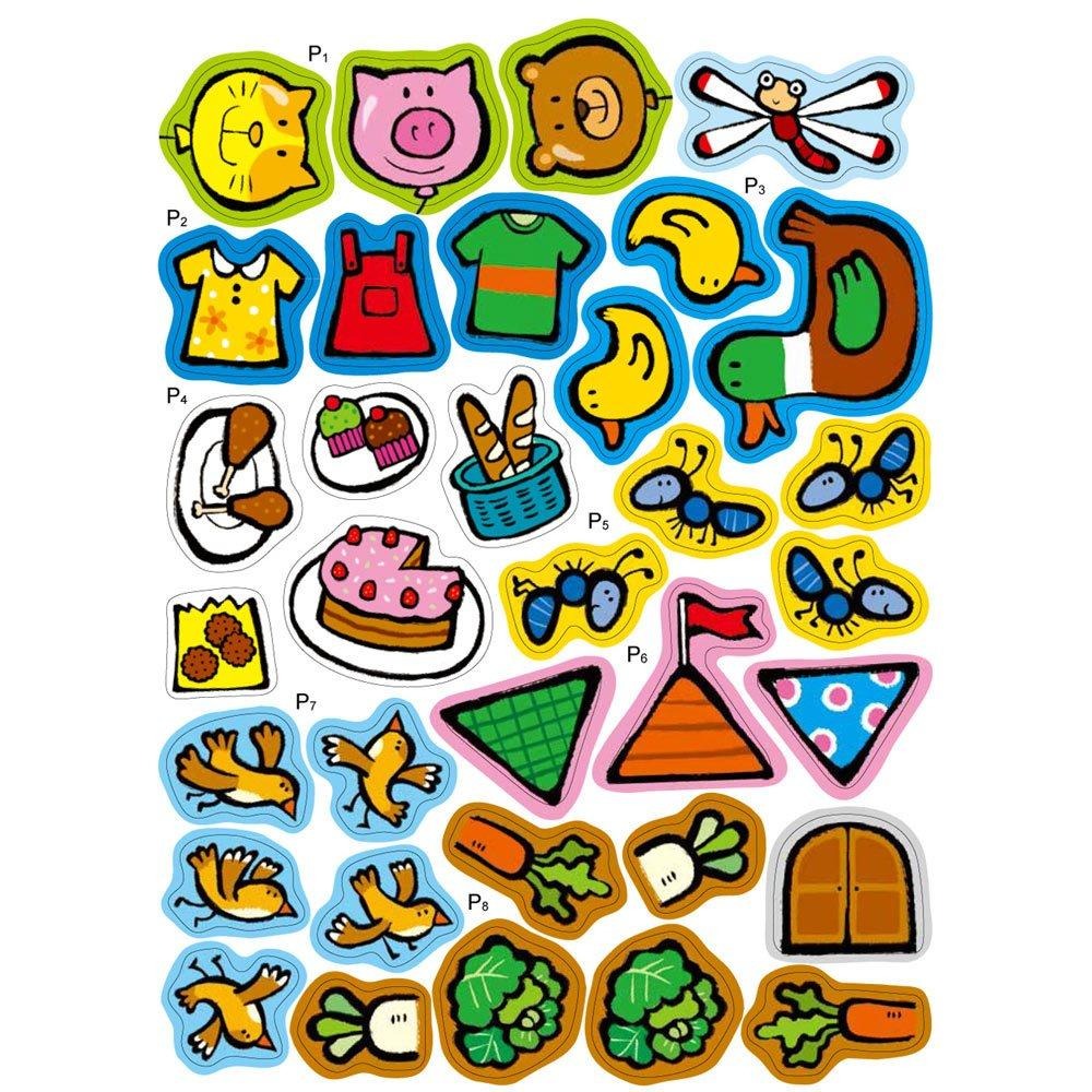 【小資特】5Q益智貼紙書 大象愛玩水 小兔子過生日 小豬愛跳舞 長頸鹿郊遊去 熊熊學打鼓 小貓咪開飛機 小鱷魚會開車-細節圖4