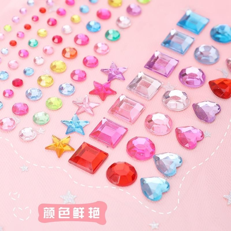 【小資特】鑽石貼紙 水鑽貼紙 水晶貼紙 閃亮星星水晶貼 可愛創意DIY手機相冊裝飾彩色貼紙 鑽石愛心貼紙-細節圖3