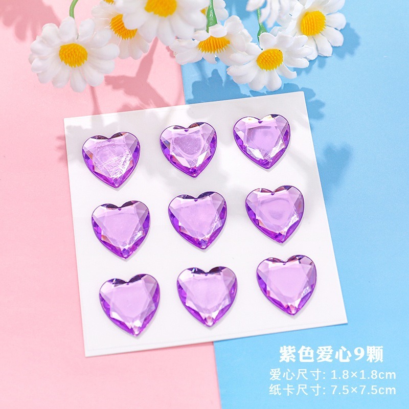 【小資特】鑽石貼紙 水鑽貼紙 水晶貼紙 閃亮星星水晶貼 可愛創意DIY手機相冊裝飾彩色貼紙 鑽石愛心貼紙-規格圖9