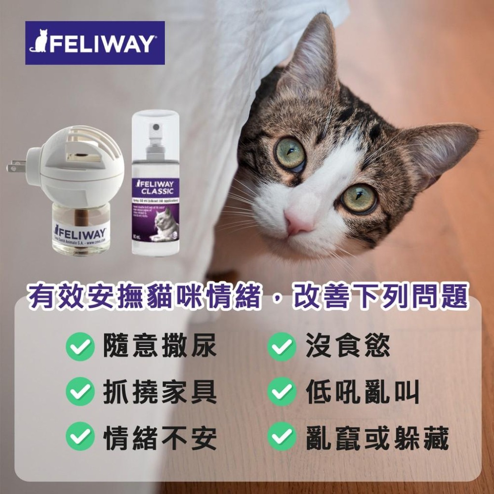 【FELIWAY】貓咪費洛蒙 | 適用貓咪家庭/搬家/外出/看醫生/旅行，可穩定貓咪情緒 現貨 | TQ MART-細節圖2