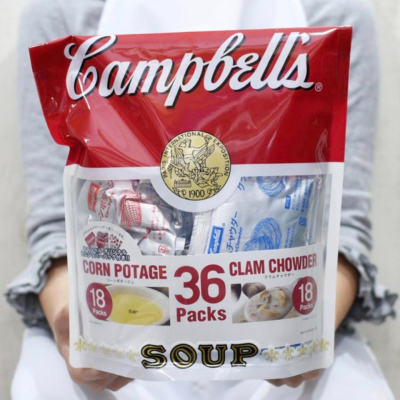 日本推出的 Campbells 奶油蘑菇蛤蠣 巧達濃湯 玉米濃湯 即時杯湯