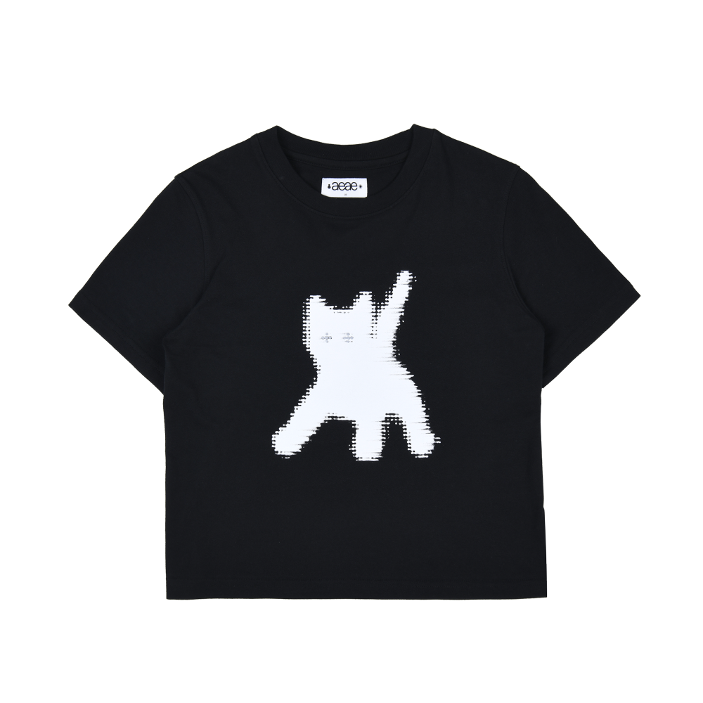 恩採同款🇰🇷 aeae FLASHED CATS EYE CROP T-SHIRTS 閃光貓咪短T-細節圖7