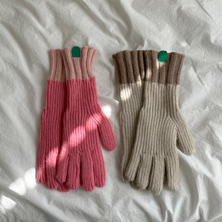 🇰🇷韓國同步上新 looknone 雙色手指孔手套-細節圖2