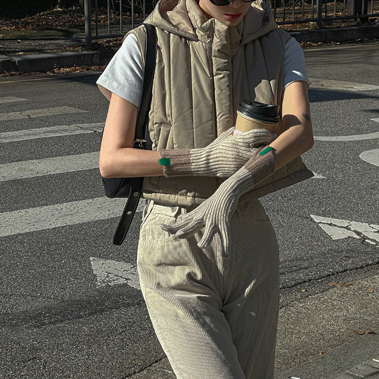 🇰🇷韓國同步上新 looknone 雙色手指孔手套-細節圖3