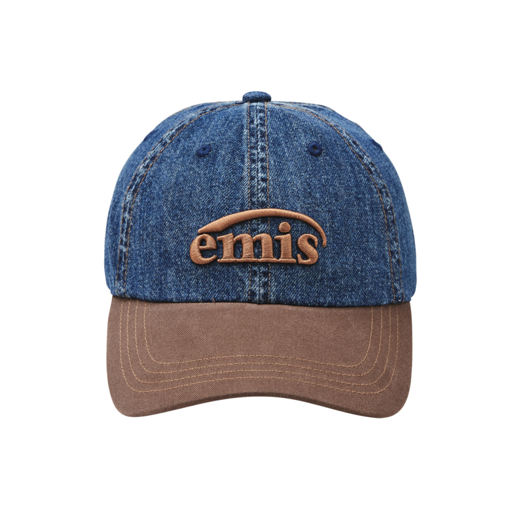 🇰🇷 韓國 emis 棒球帽 水洗丹寧 牛仔棕色 WASHED DENIM BALL CAP Brown-細節圖2