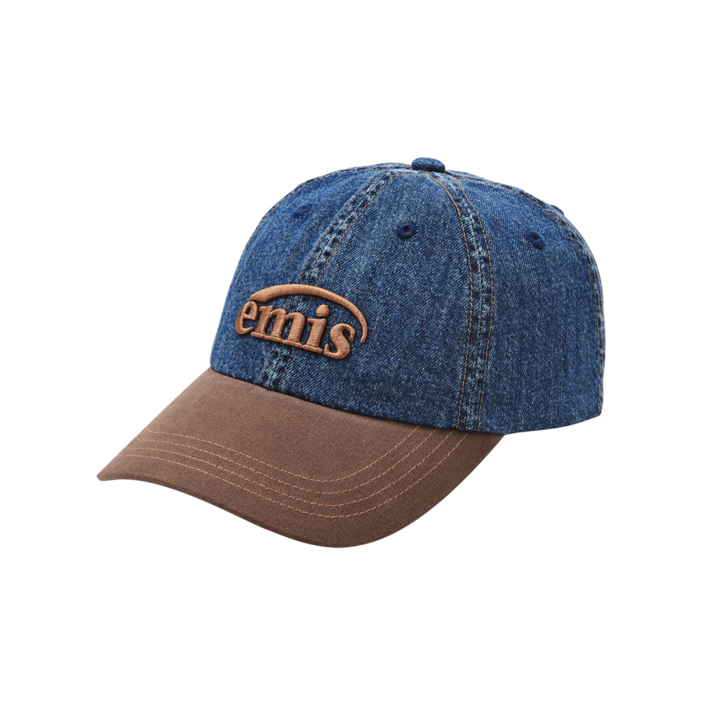 🇰🇷 韓國 emis 棒球帽 水洗丹寧 牛仔棕色 WASHED DENIM BALL CAP Brown-細節圖3