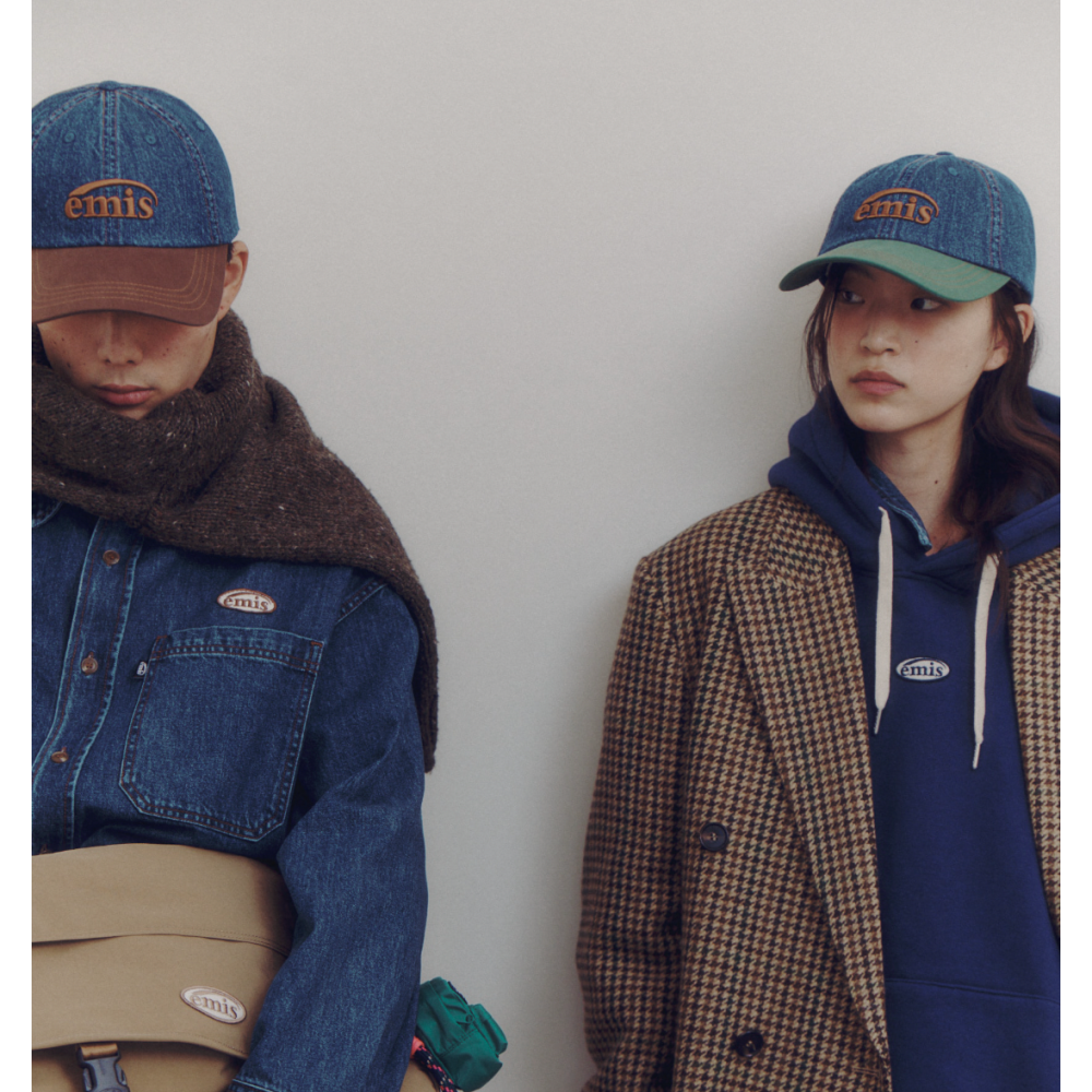 🇰🇷 韓國 emis 棒球帽 水洗丹寧 牛仔棕色 WASHED DENIM BALL CAP Brown-細節圖5