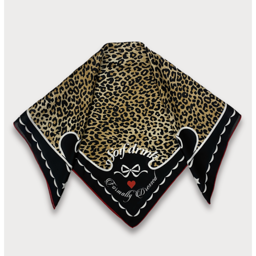 🇰🇷 韓國IVE REI 著用SOIF drink 豹紋蝴蝶結絲巾-細節圖6