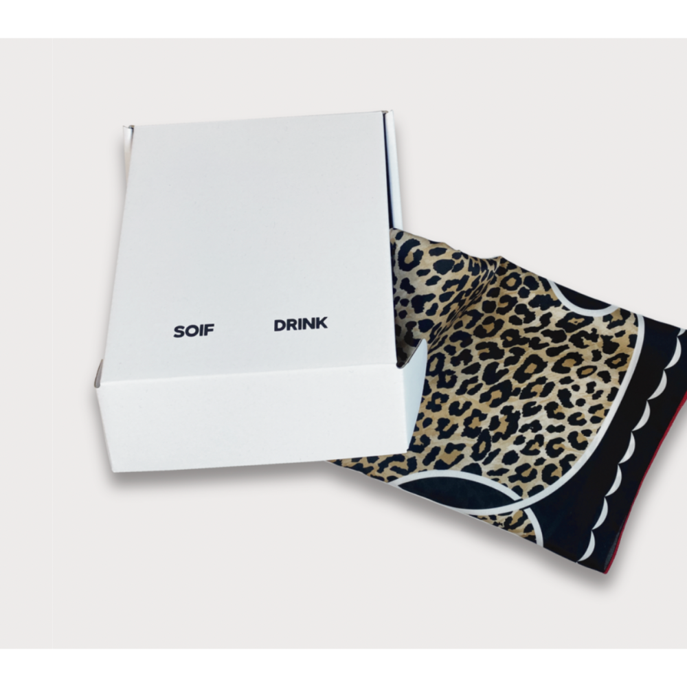 🇰🇷 韓國IVE REI 著用SOIF drink 豹紋蝴蝶結絲巾-細節圖8