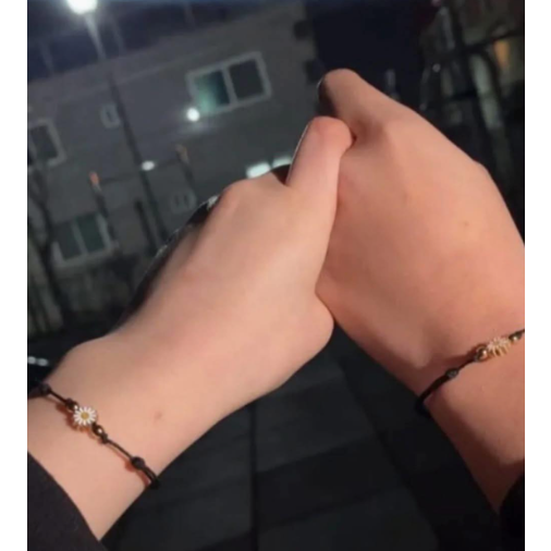 🇰🇷 韓國限定 JBANS 跟著GD瘋一波 小雛菊 手鍊 鋼鍊 & 黑繩手鏈-細節圖4