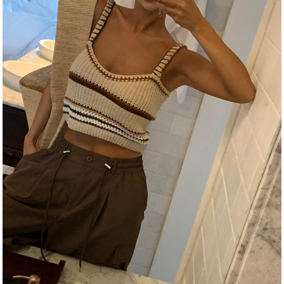 🇰🇷 韓國同步上新ＦＡＴＡＬＪ 波希米亞 針織 短版 背心-細節圖10