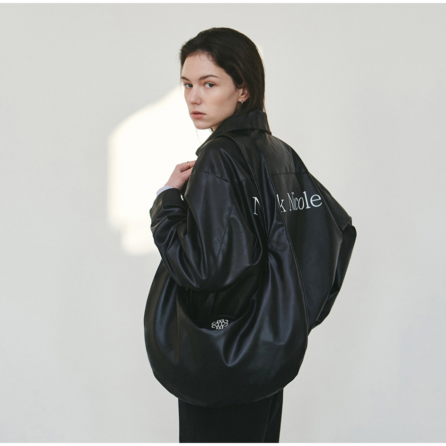 🇰🇷 韓國 徐睿知同款 NICK & NICOLE 彎月皮革肩背包-細節圖2