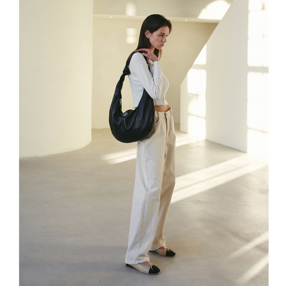 🇰🇷 韓國 徐睿知同款 NICK & NICOLE 彎月皮革肩背包-細節圖4