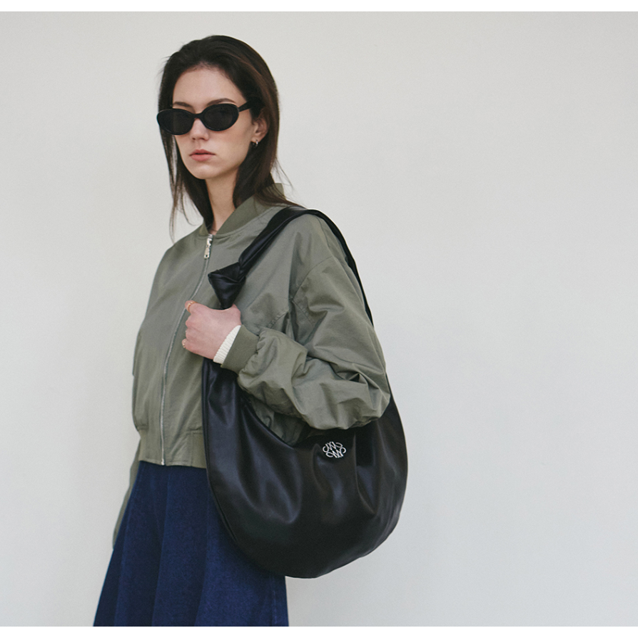 🇰🇷 韓國 徐睿知同款 NICK & NICOLE 彎月皮革肩背包-細節圖5