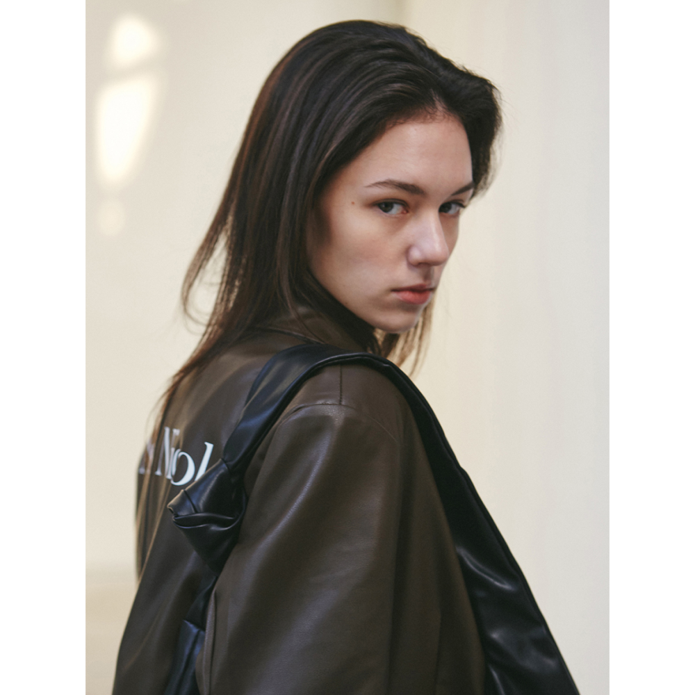 🇰🇷 韓國 徐睿知同款 NICK & NICOLE 彎月皮革肩背包-細節圖7