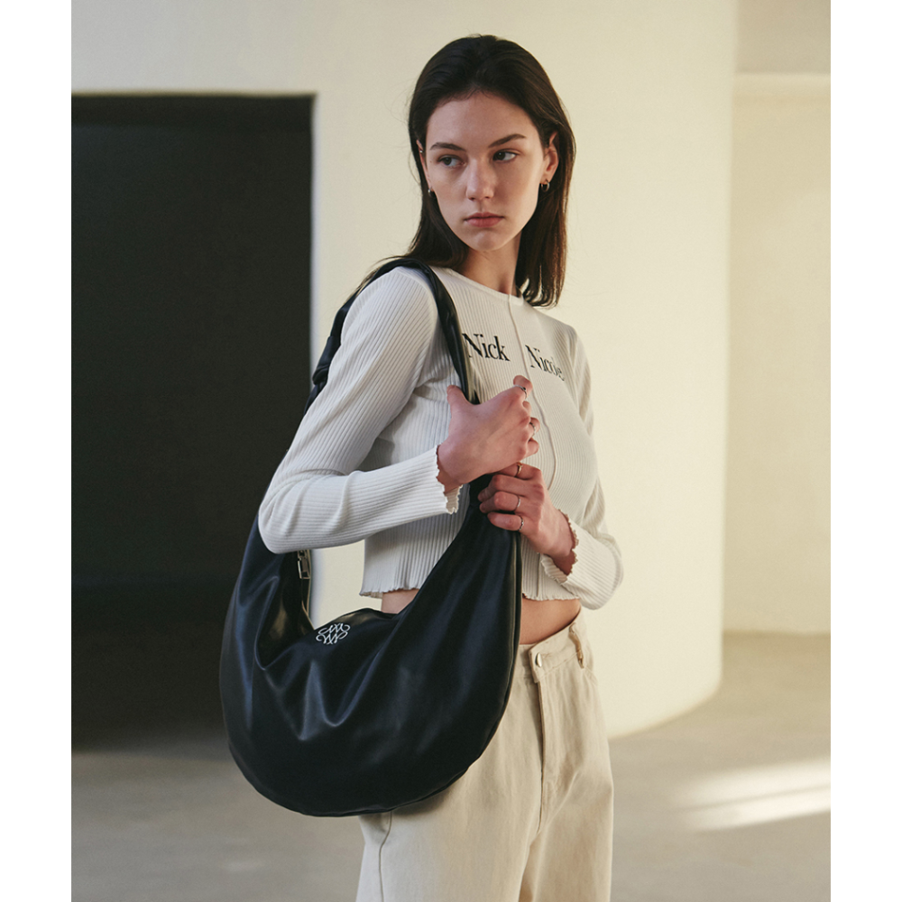 🇰🇷 韓國 徐睿知同款 NICK & NICOLE 彎月皮革肩背包-細節圖11