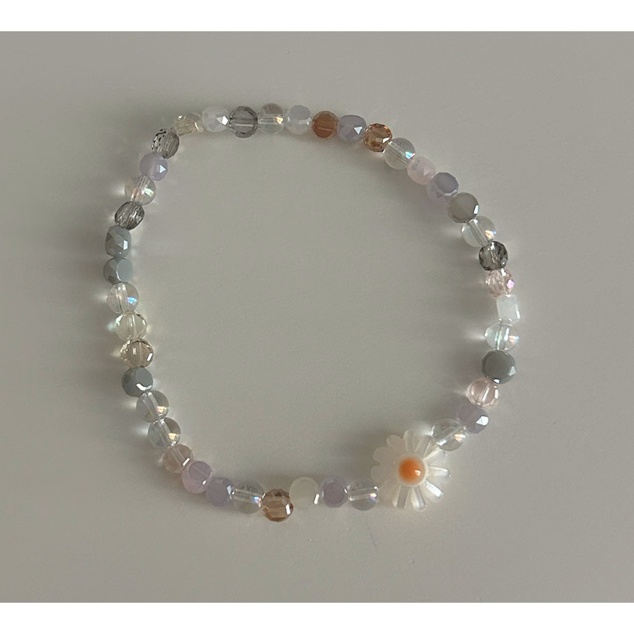 🇰🇷 韓國 樂天百貨飾品品牌 jeint 純手工小雛菊 天然母貝 極光水晶 串珠 手環-細節圖7
