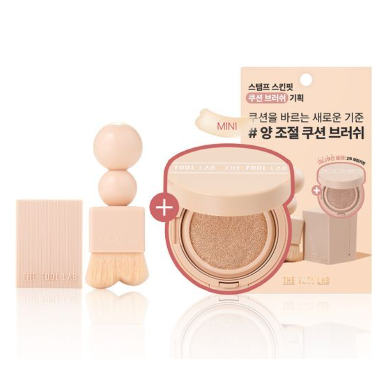 韓國 『 the Tool Lab 氣墊粉底印章刷 ＋ 水光玻璃肌 迷你氣墊粉餅 組合』-細節圖2