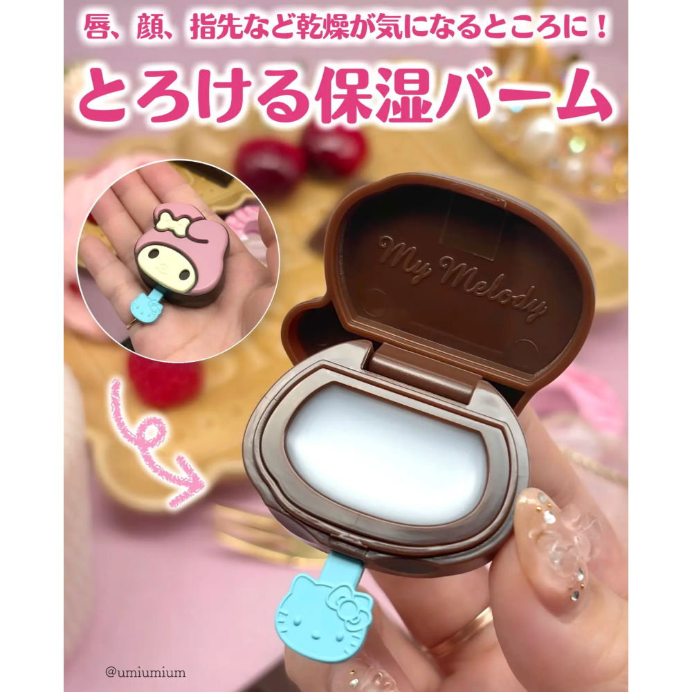 🇯🇵 日本三麗鷗家族 巧克力棒棒糖護唇膏 kitty 布丁狗 melody-細節圖3