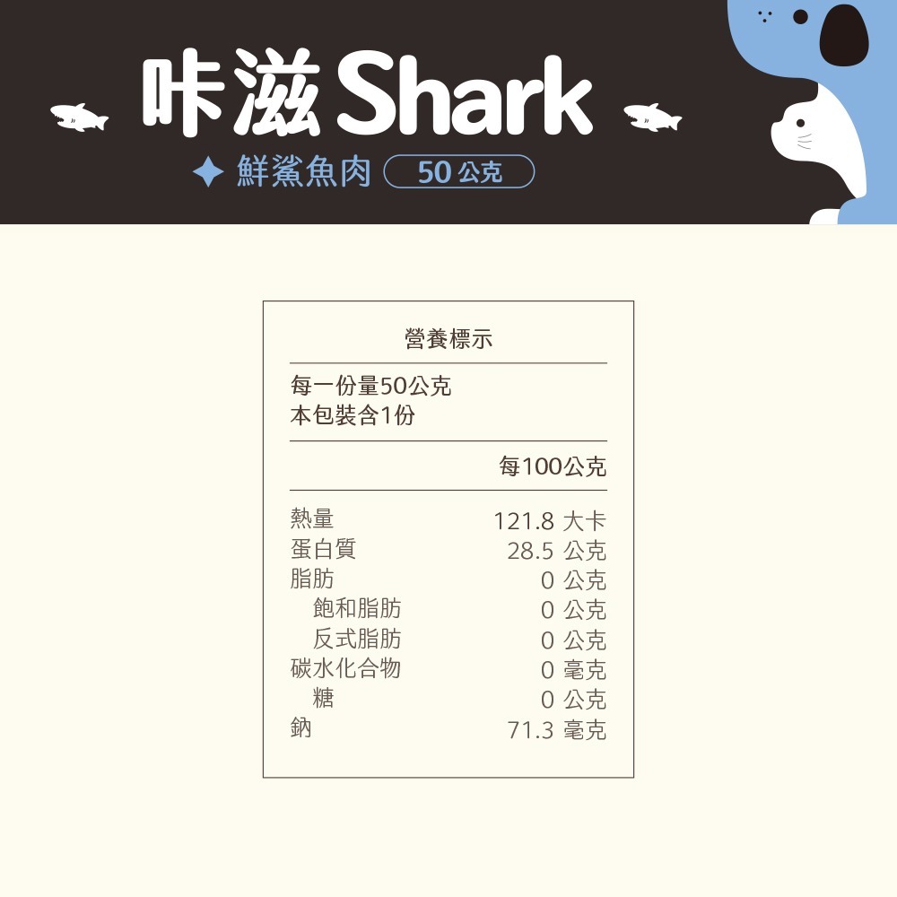 【Trufood 饌食-寵物鮮食】咔滋Shark 50g 鮮鯊魚肉-細節圖6