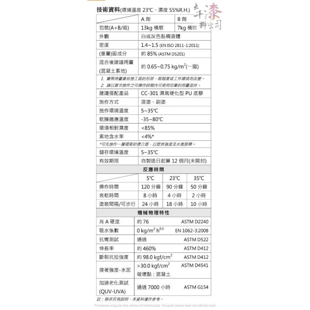 南寶樹脂 艾富克 AS-700CM 冷塗式聚脲防水塗料。有效阻隔水氣、耐UV、且耐機械應力-細節圖3