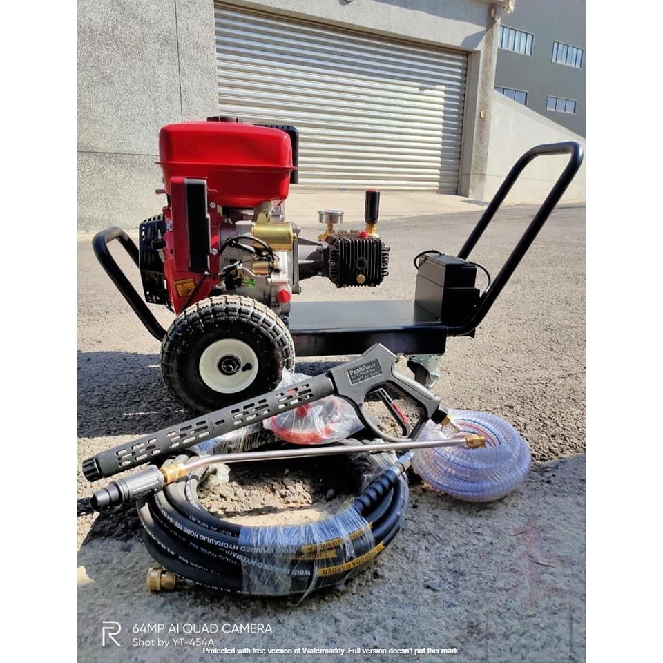 全新 15馬力汽油引擎電啟動高壓清洗機。OHV引擎 排氣量420cc 引擎轉速 3600rpm 15馬力 油箱 6.5L-細節圖6
