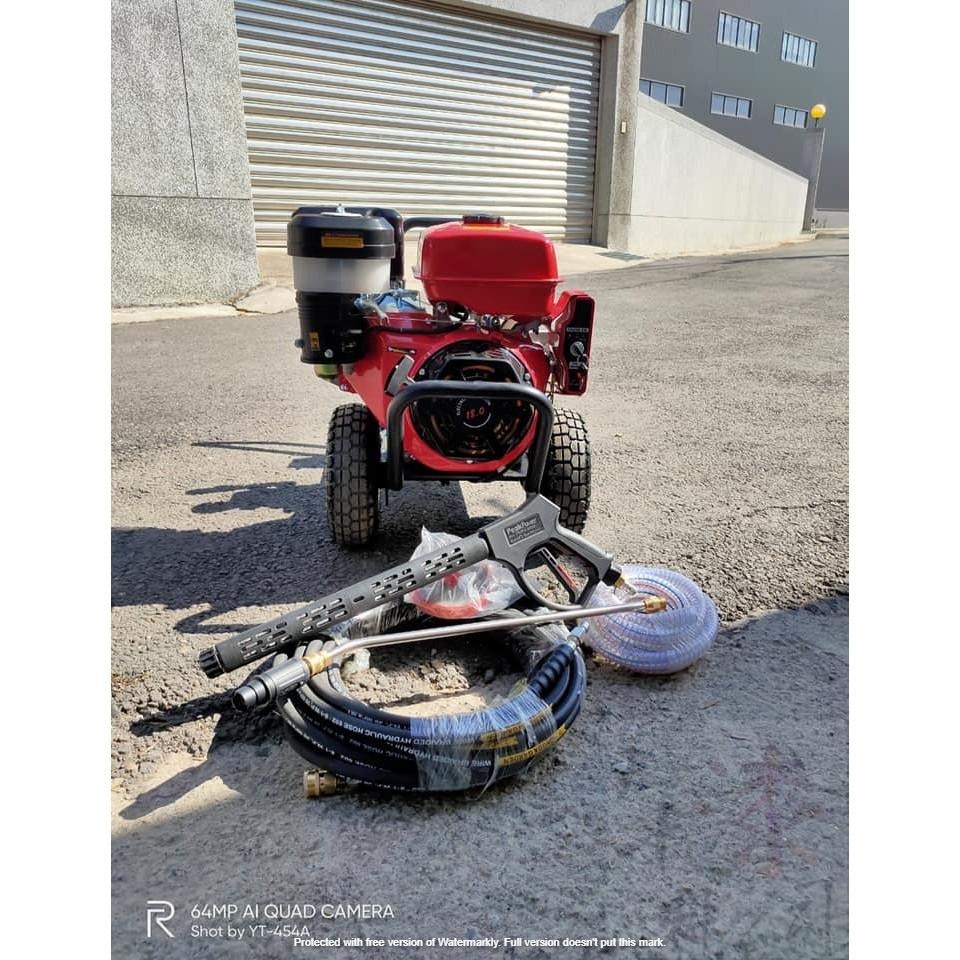 全新 15馬力汽油引擎電啟動高壓清洗機。OHV引擎 排氣量420cc 引擎轉速 3600rpm 15馬力 油箱 6.5L-細節圖8