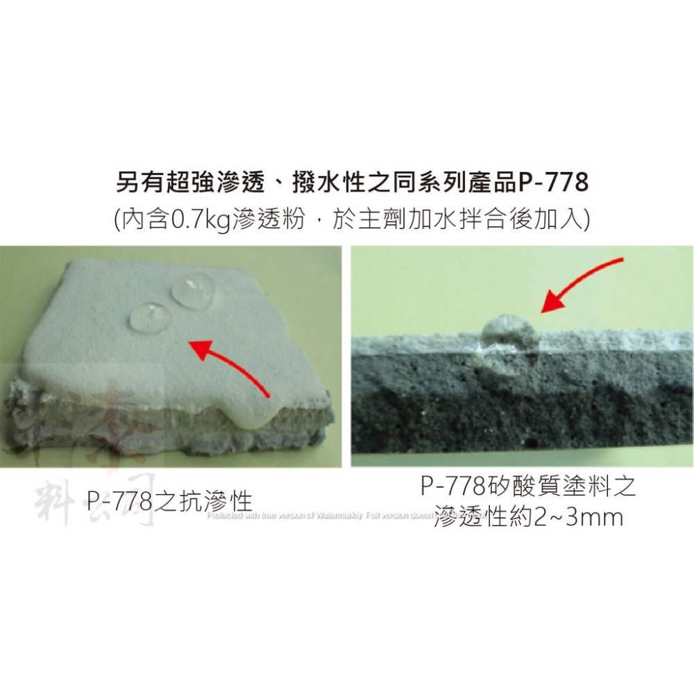 金絲猴P-777 粉狀抗水壓矽酸質水泥塗料【彰化大千漆料電腦調色中心】水箱、泳池、浴室、魚池、蓄水池 地下室堵漏 負水壓-細節圖4