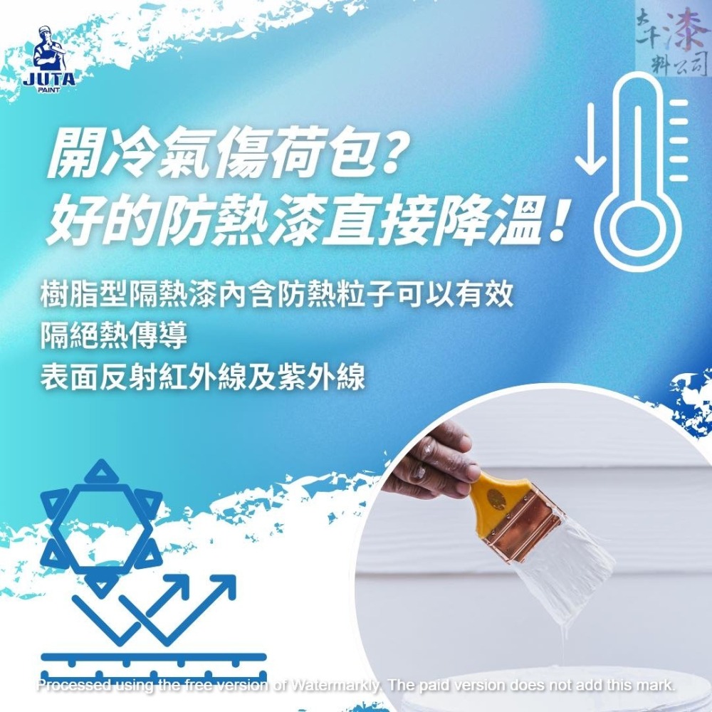 久大 彈性防水兼防熱面漆 白色【彰化大千漆料電腦調色中心】外牆防水漆 屋頂防水漆 陽台 耐氣候 隔熱漆 防熱漆-細節圖6