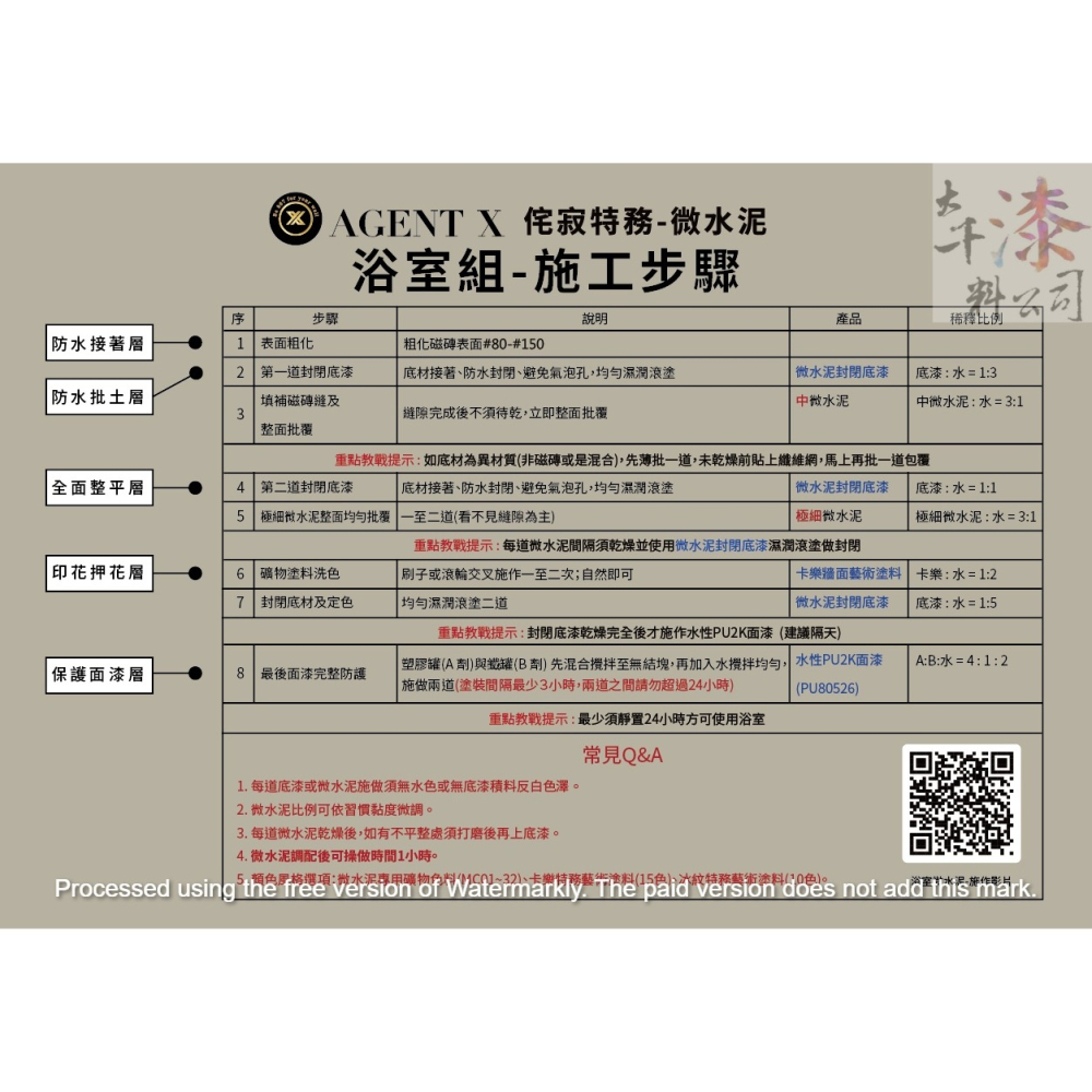 德寶 微水泥。無縫地坪 仿清水模 侘寂特務 浴室地板牆面 低調高質感 浴室拉皮套組 是內外牆面套組-細節圖5