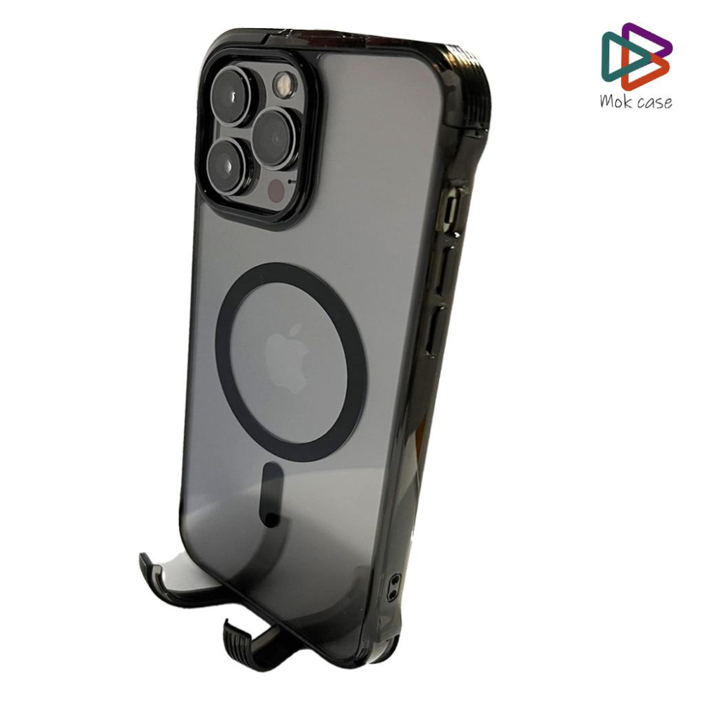 MagSafe隱形手機殼 磁吸支架手機殼iPhone 13 14 15 Promax 懶人支架手機 架 保護 殼 轉聲孔-細節圖6