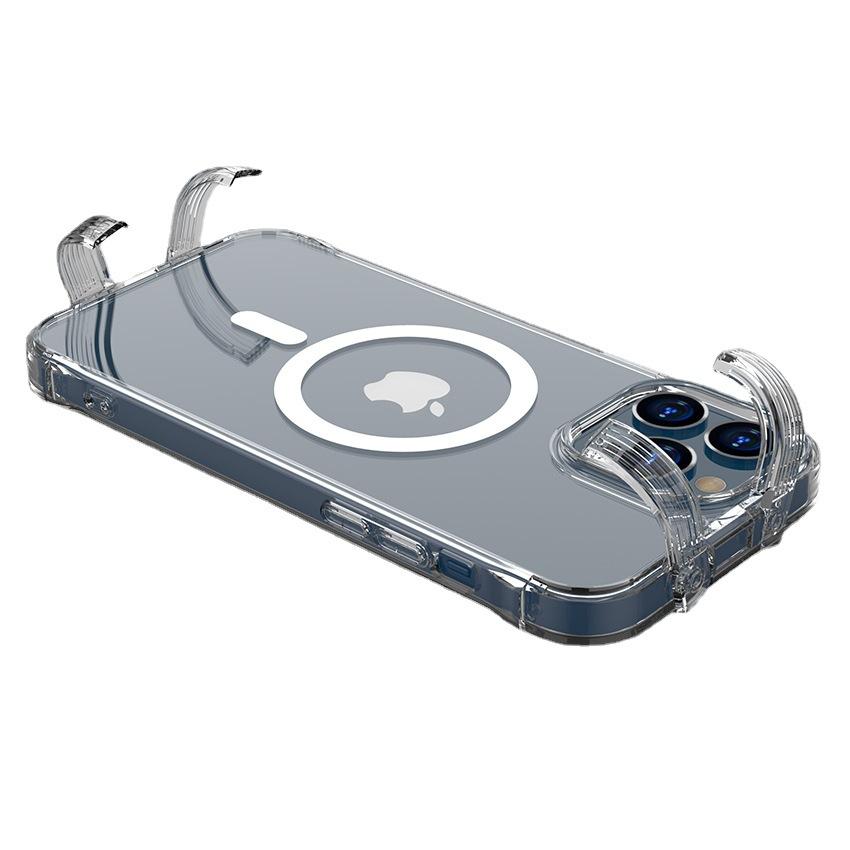 MagSafe隱形手機殼 磁吸支架手機殼iPhone 13 14 15 Promax 懶人支架手機 架 保護 殼 轉聲孔-細節圖9
