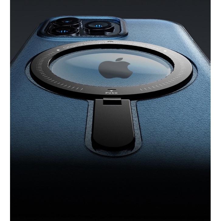 新款適用蘋果iPhone14promax磁吸手機殼13pro 13promax隐形支架放大鏡頭硬殼 magsafe-細節圖2