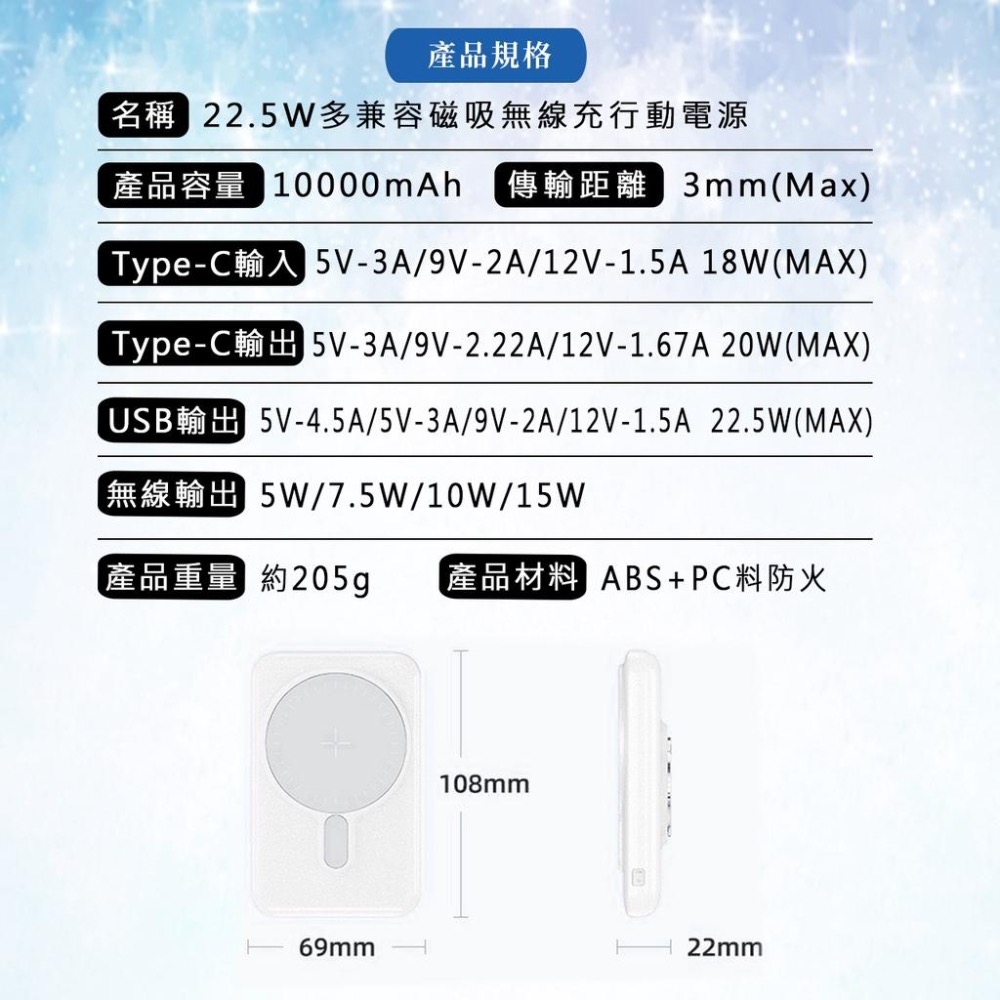 MagSafe 行動電源 磁吸無線充 外接電池 PD+QC手機支架 行動電源 適用 蘋果 iPhone 14 13 12-細節圖6