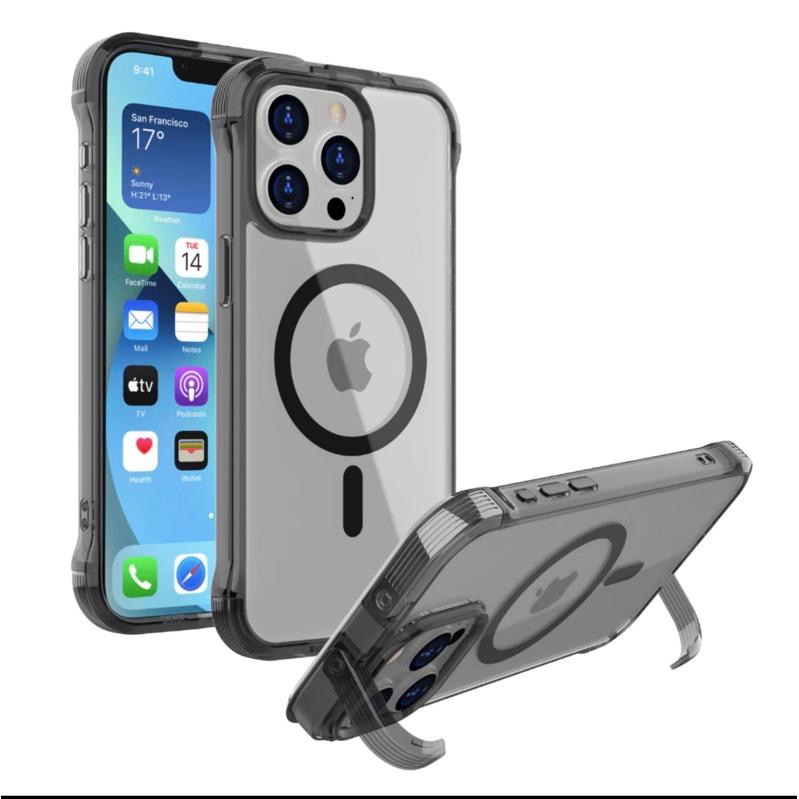 專利MagSafe隱形手機殼 磁吸支架手機殼iPhone 13 14 15 Promax 懶人支架手機殼 保護殼 轉聲孔-細節圖2