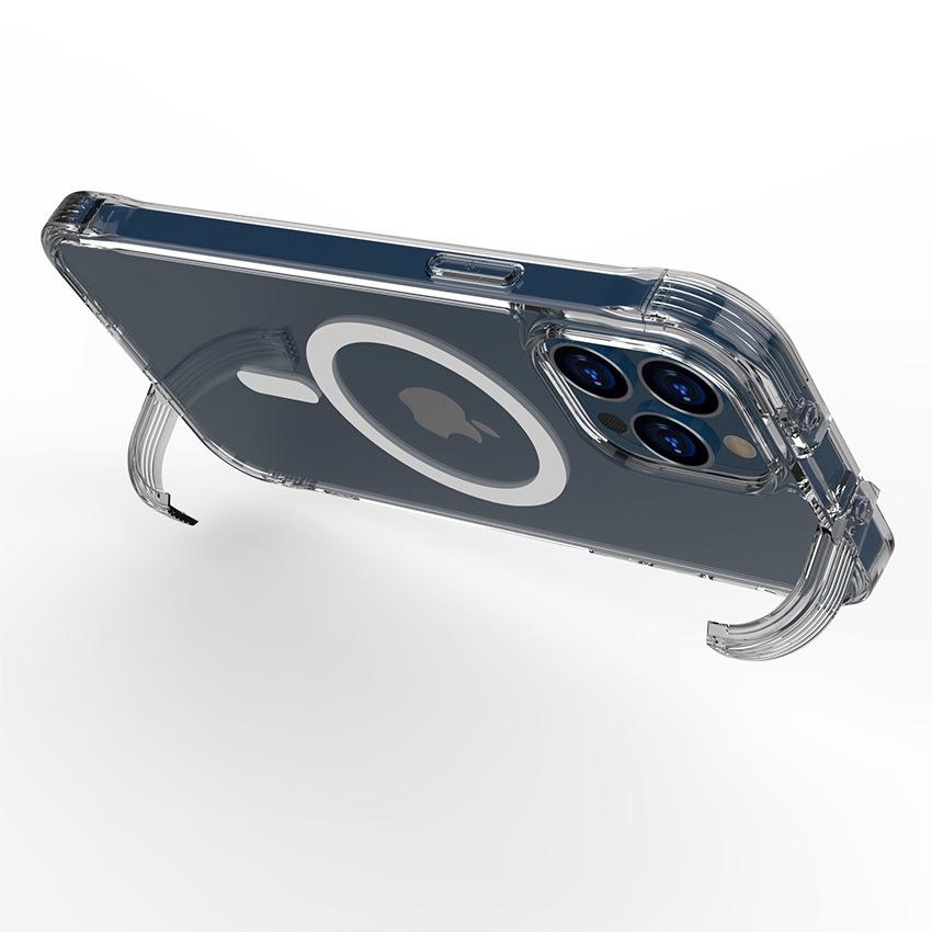 專利MagSafe隱形手機殼 磁吸支架手機殼iPhone 13 14 15 Promax 懶人支架手機殼 保護殼 轉聲孔-細節圖6