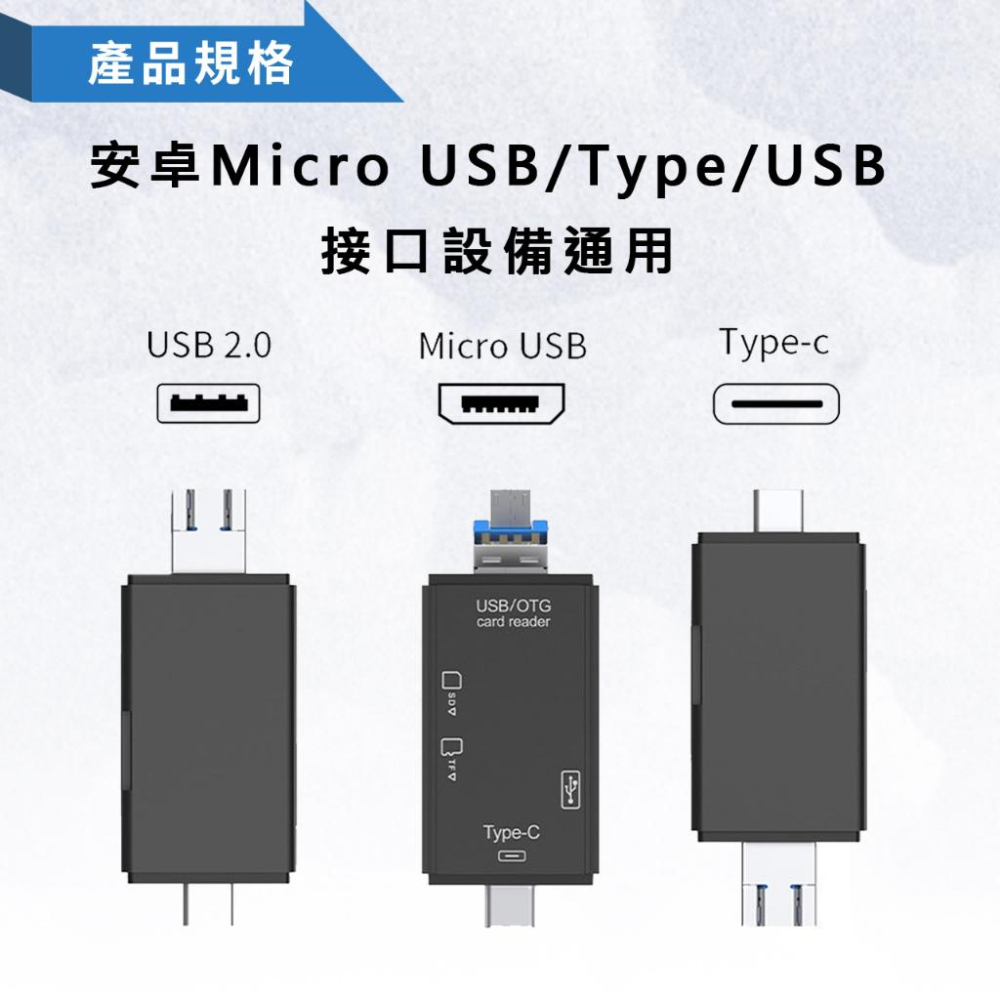 OTG六合一讀卡  安卓micro Type-C USB TF卡 SD卡 手機 電腦 USB2.0-細節圖4