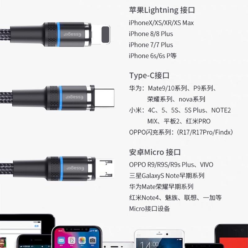 三合一60W充電線 USB快充磁吸 360度磁吸線 Type-C,Lightning,Micro-USB 三合1 磁吸充-細節圖7