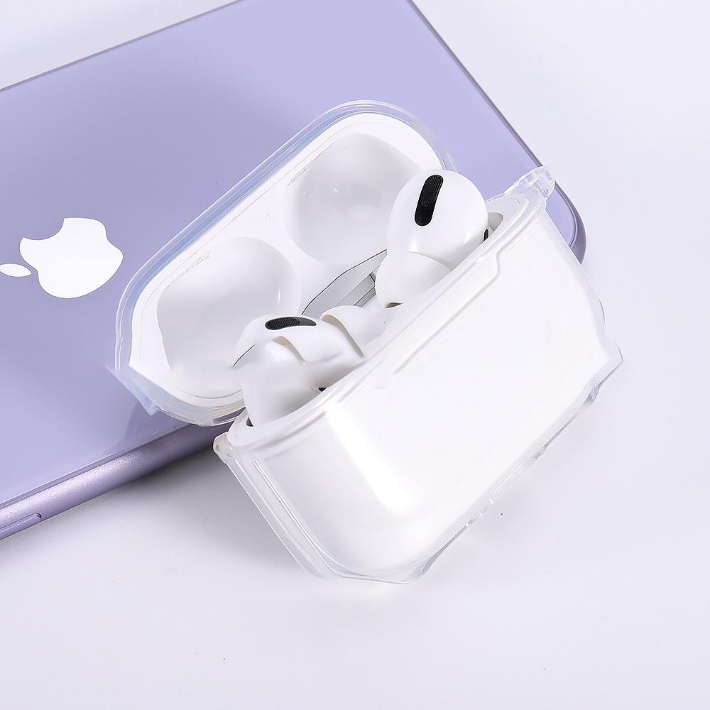 airpods pro保護套殼 airpods耳机殼分體設計 TPU晶透防摔保護殼 蘋果 Appele-細節圖5