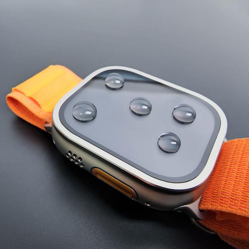Apple Watch Ultra 1、2藍寶石金屬框手錶保護貼 適用 保護膜 49mm Ultra 蘋果手錶膜 玻璃貼-細節圖9