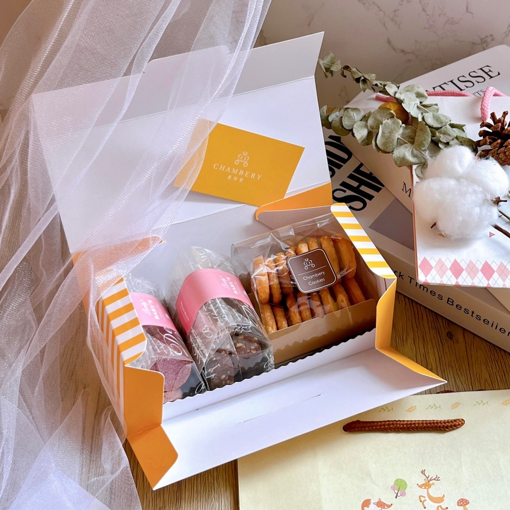 【香貝里Chambery】童趣森林禮盒丨彌月丨附提袋丨伴手禮丨彌月小卡丨蝴蝶酥丨手工餅乾-細節圖2
