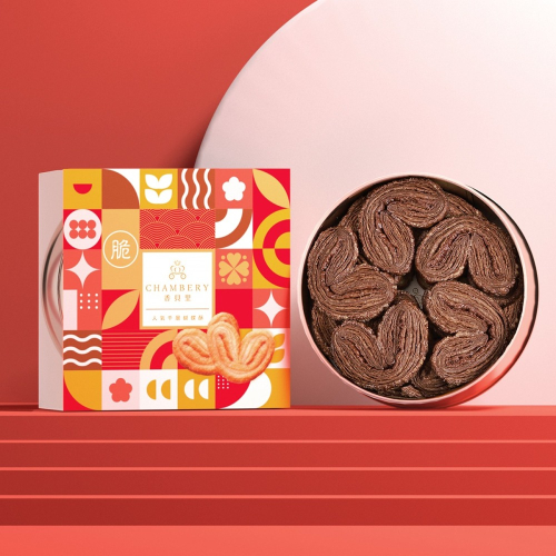 【香貝里Chambery】法式蝴蝶酥鐵盒(法芙娜巧克力)丨附提袋丨伴手禮丨禮盒丨團購