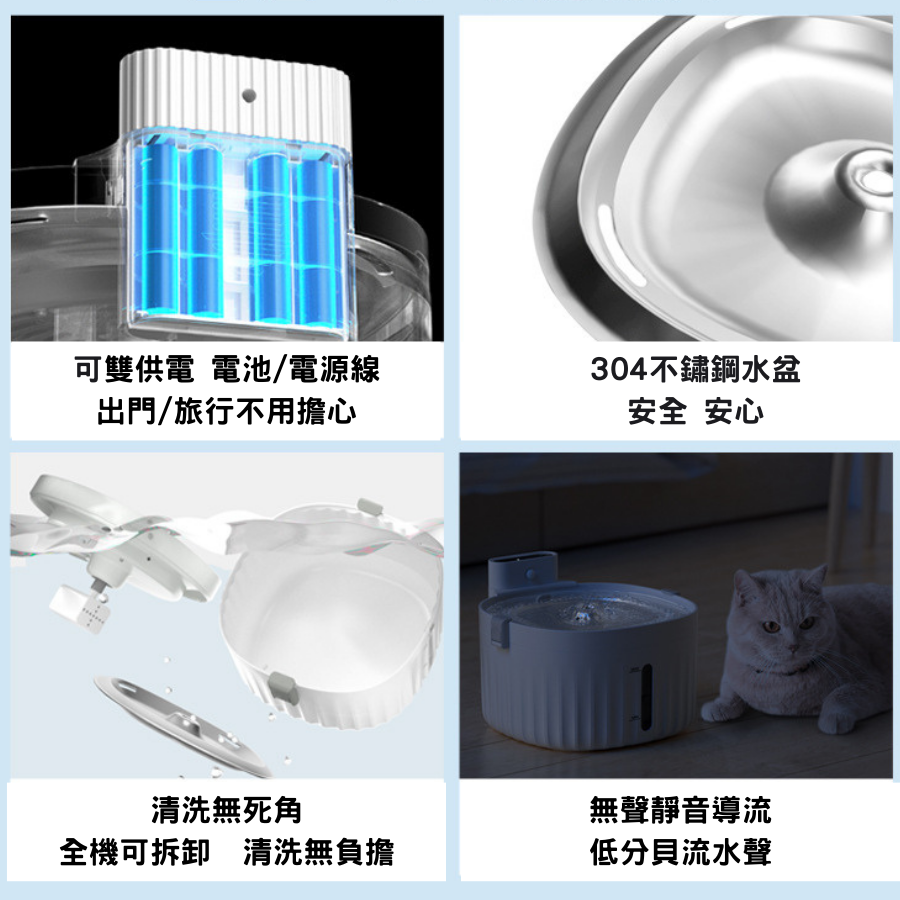 【台灣現貨】寵物飲水機 貓咪飲水機 飲水器 感應飲水機 狗飲水機 無線 飲水機 寵物 碗盆 寵物碗 無線寵物飲水機-細節圖2