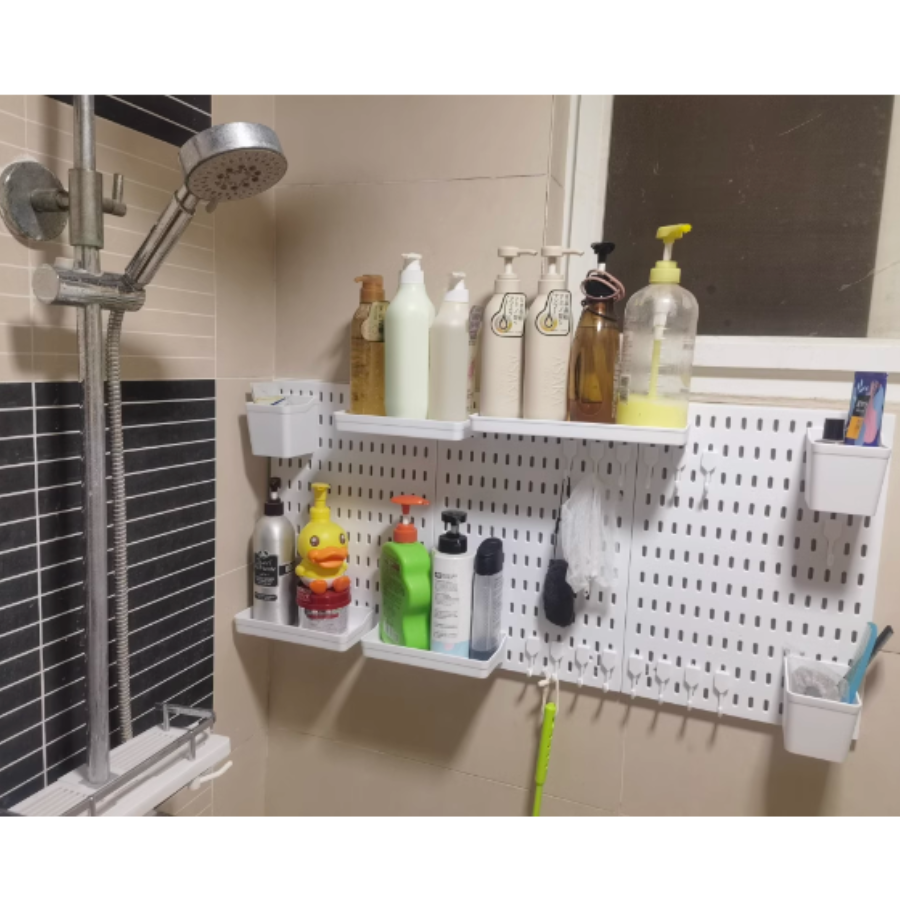 【免運、快速出貨】洞洞板 洞洞板置物架 洞洞板配件 收納架 置物架 洞洞板收納架 桌上收納 牆上收納 壁掛收納 辦公收納-細節圖6