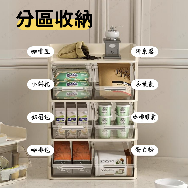 【台灣現貨】茶包收納盒 廚房收納 桌上收納盒 茶包架 零食收納盒 咖啡包收納 咖啡櫃 咖啡收納盒 茶水間收納-細節圖4