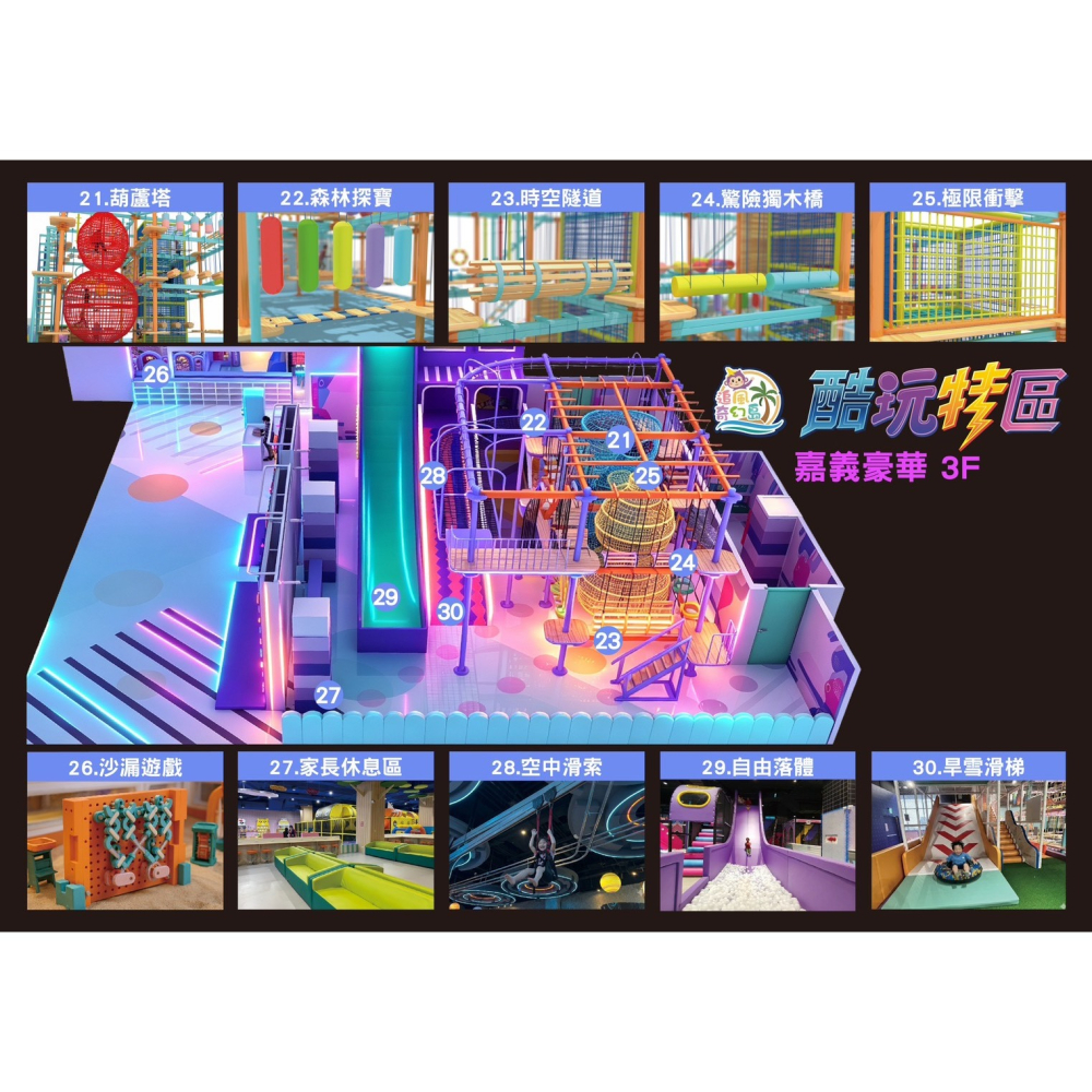追風奇幻島 嘉義民族店【酷玩特區】嘉義 親子票1大1小使用 票券 門票-細節圖2